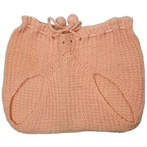 Vintage 60s Bloomers Diaper Cover Wool Knit Peach Unisex Child Drawstring